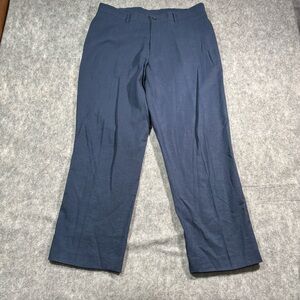 Alan Flusser mens Blue Straight‎ Leg Casual Linen/Rayon Chino Pants Size 36x30